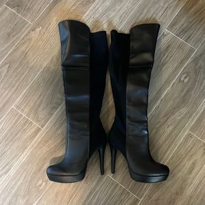 Black high knee boots